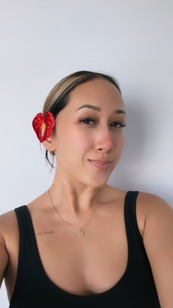 Mini Red/White Anthurium 2.5 inch